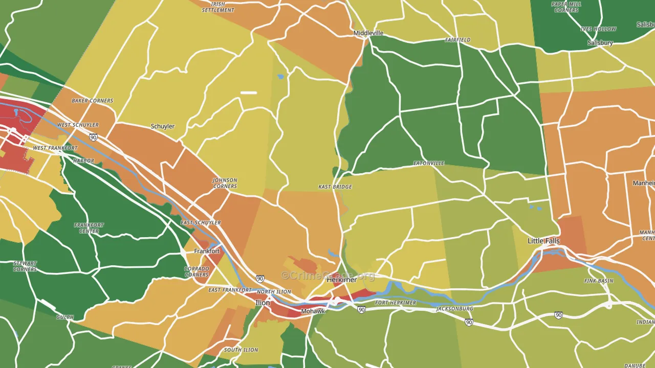 Herkimer County, NY Map of Theft Rates