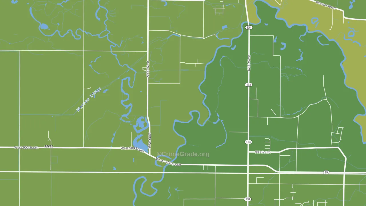 Hermitage, UT Map of Theft Rates