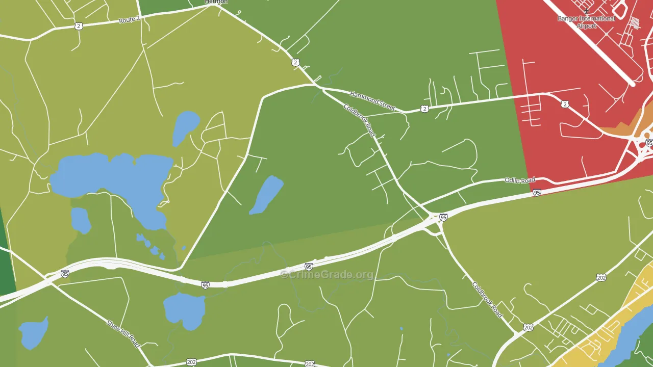 Hermon Center, ME Map of Theft Rates