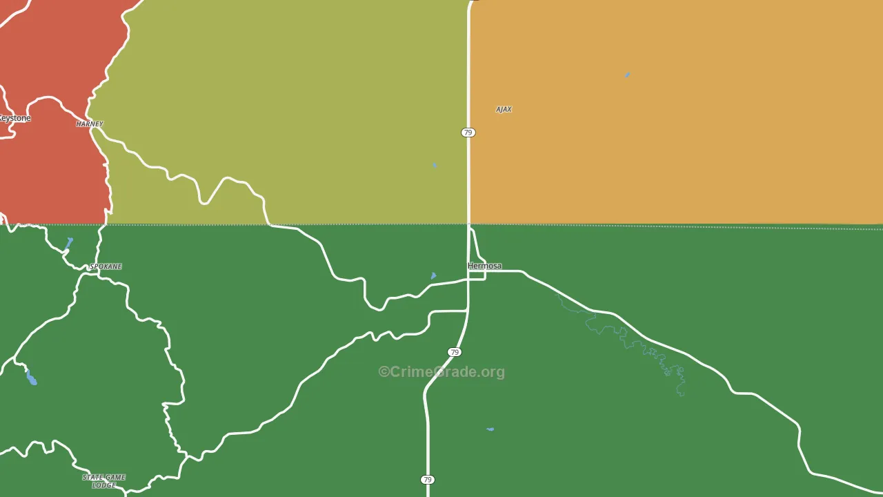 Hermosa, SD Map of Theft Rates