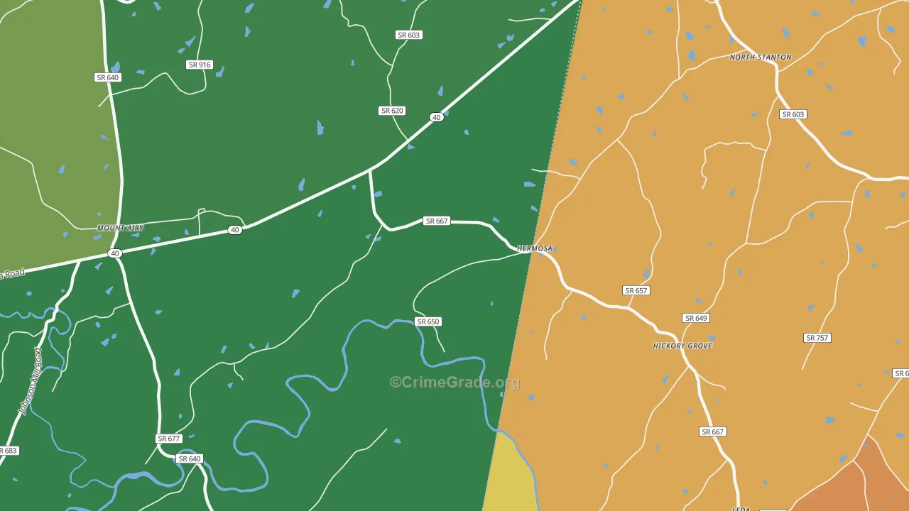 Hermosa, VA Map of Theft Rates