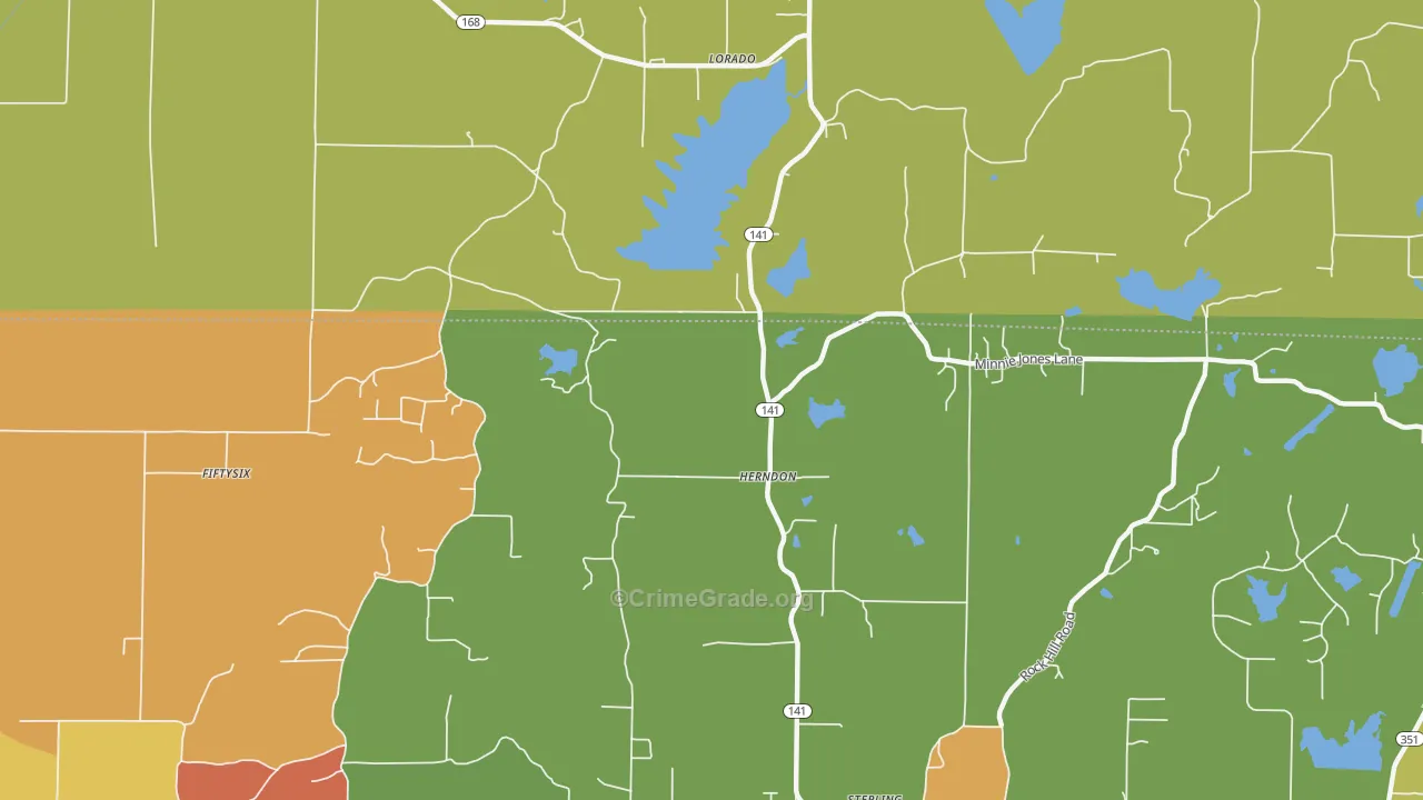 Herndon, AR Map of Theft Rates