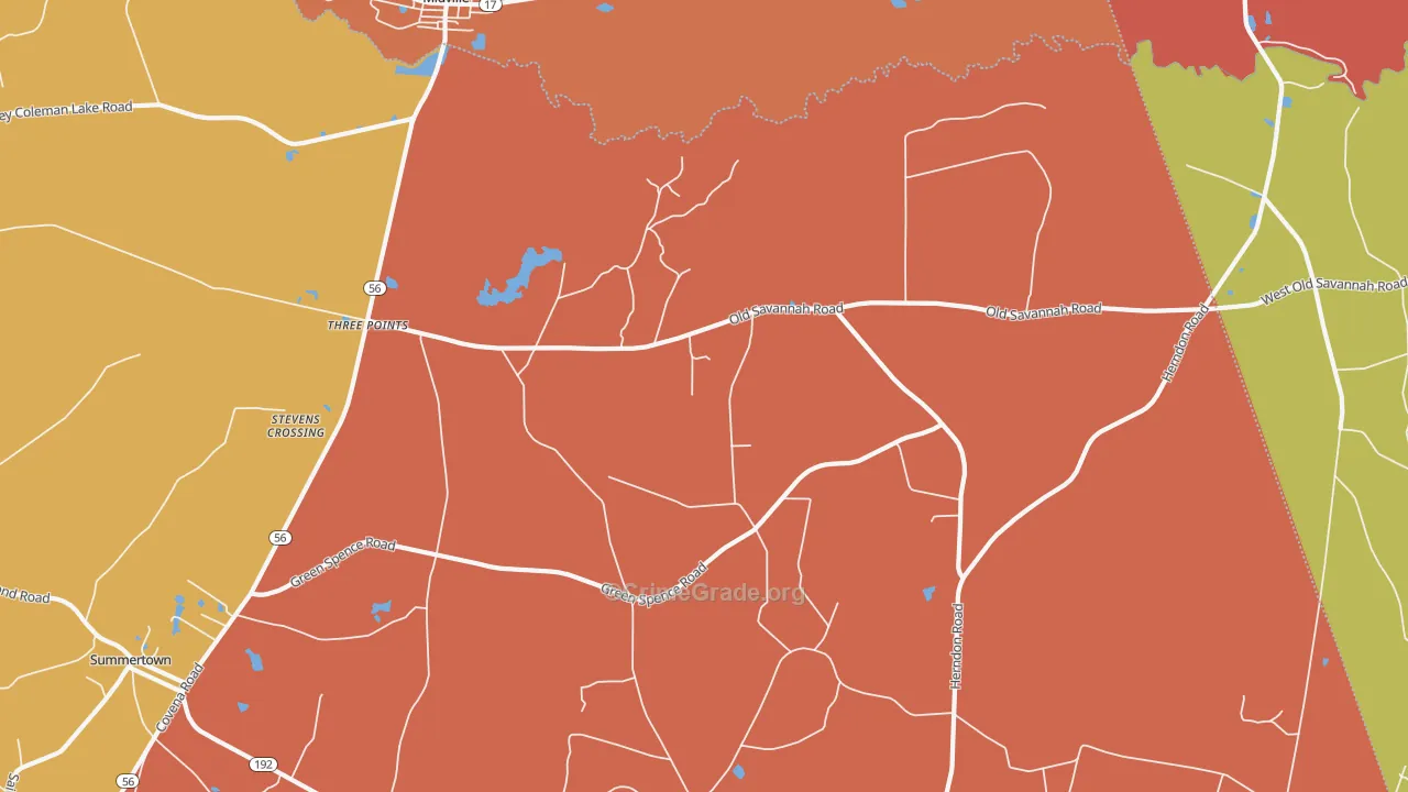 Herndon, GA Map of Theft Rates