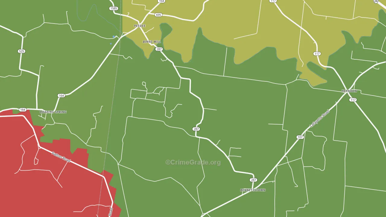 Herndon, KY Map of Theft Rates