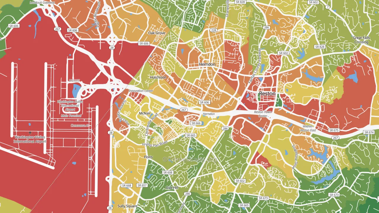 Herndon, VA Map of Theft Rates