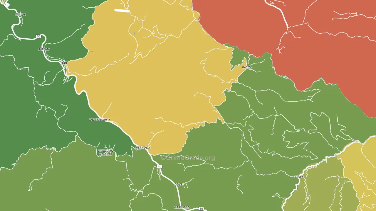 Herndon, WV Map of Theft Rates