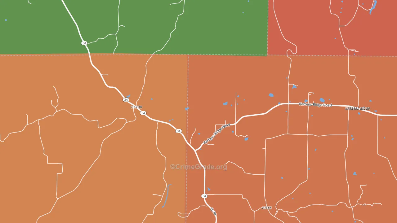 Herod, IL Map of Theft Rates