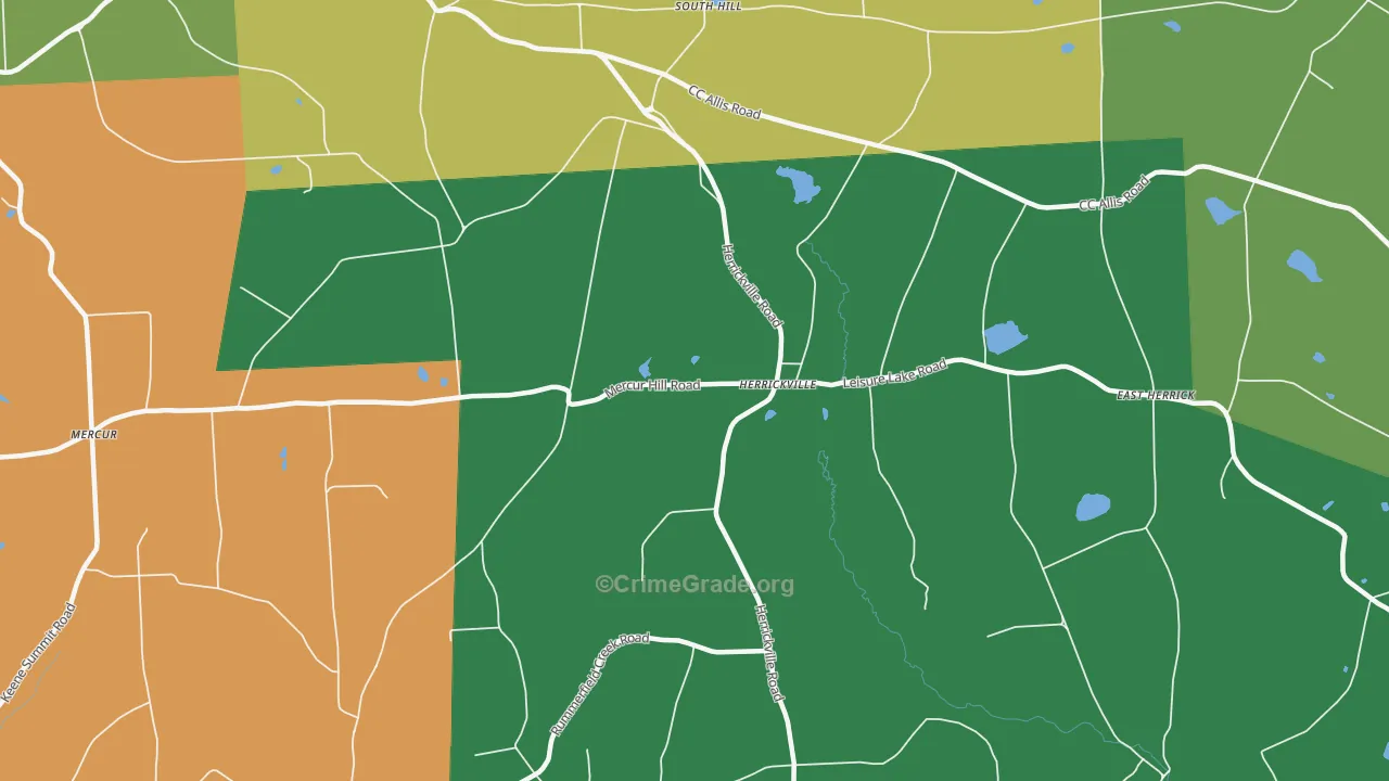 Herrickville, PA Map of Theft Rates