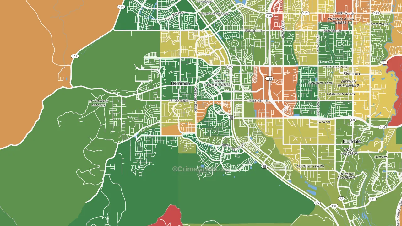 Herriman, UT Map of Theft Rates