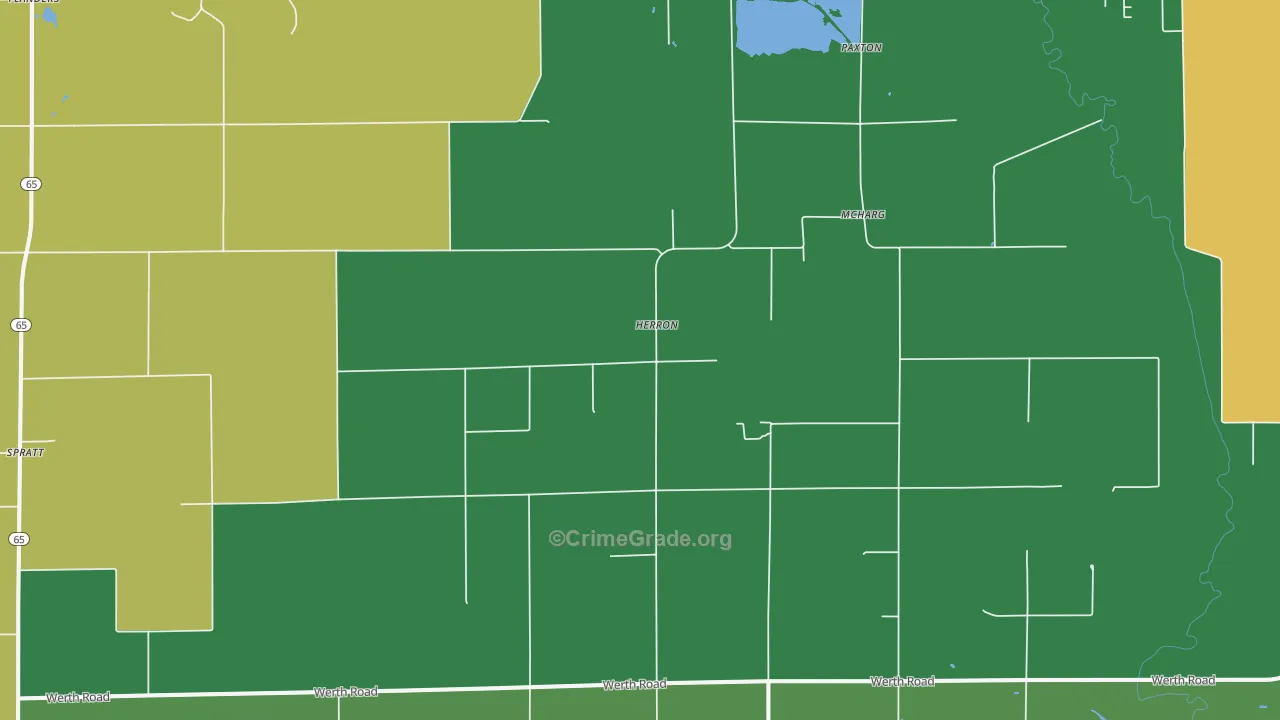 Herron, MI Map of Theft Rates