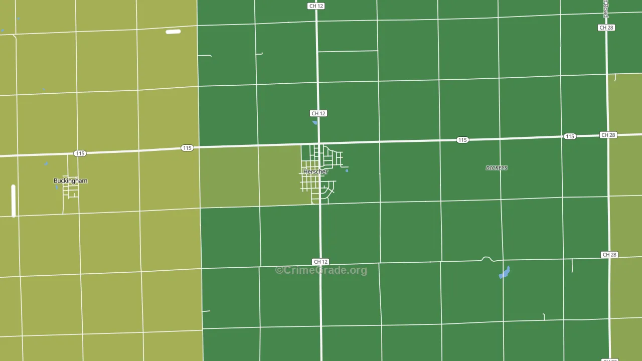 Herscher, IL Map of Theft Rates
