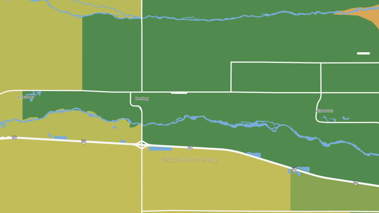 Hershey, NE Map of Theft Rates