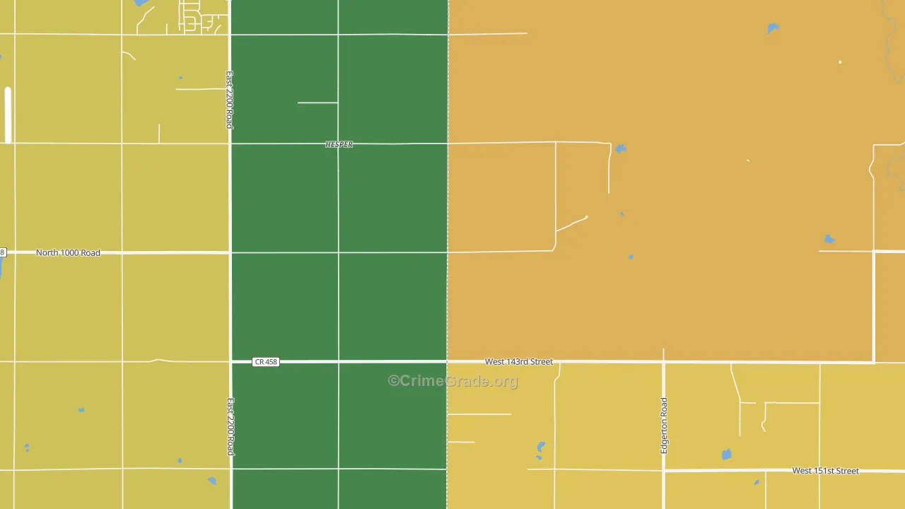 Hesper, KS Map of Theft Rates