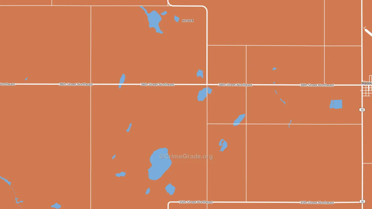 Hesper, ND Map of Theft Rates