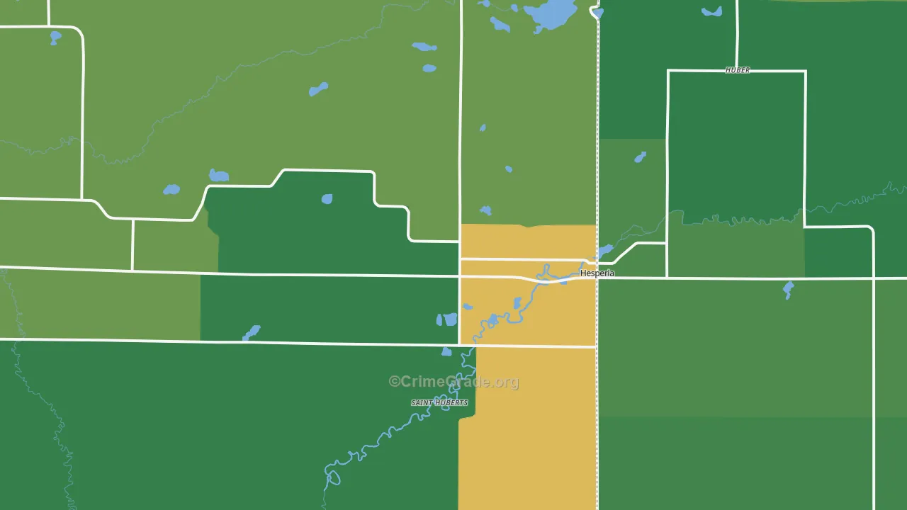 Hesperia, MI Map of Theft Rates