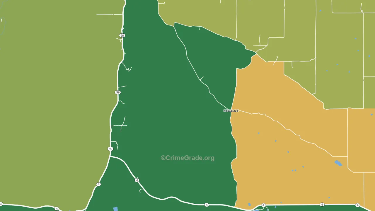 Hessdale, KS Map of Theft Rates
