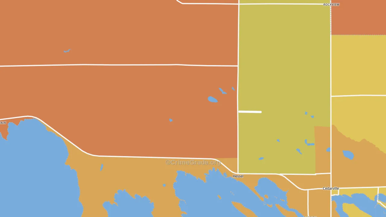 Hessel, MI Map of Theft Rates