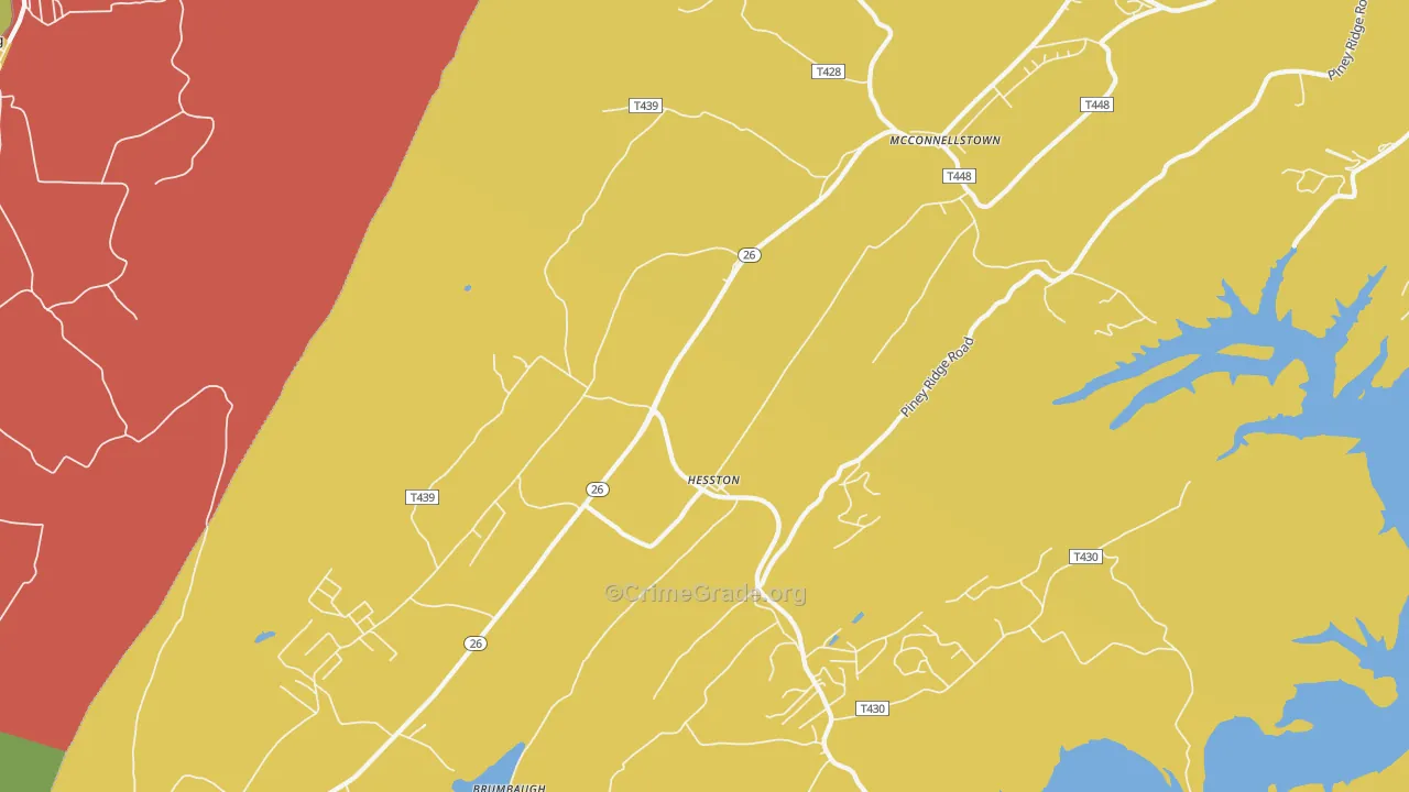 Hesston, PA Map of Theft Rates