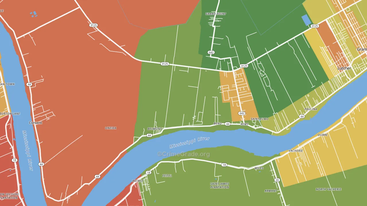 Hester, LA Map of Theft Rates
