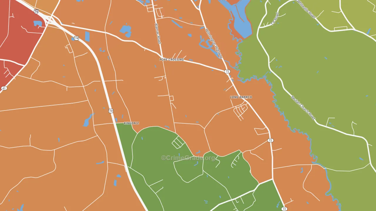 Hestertown, NC Map of Theft Rates