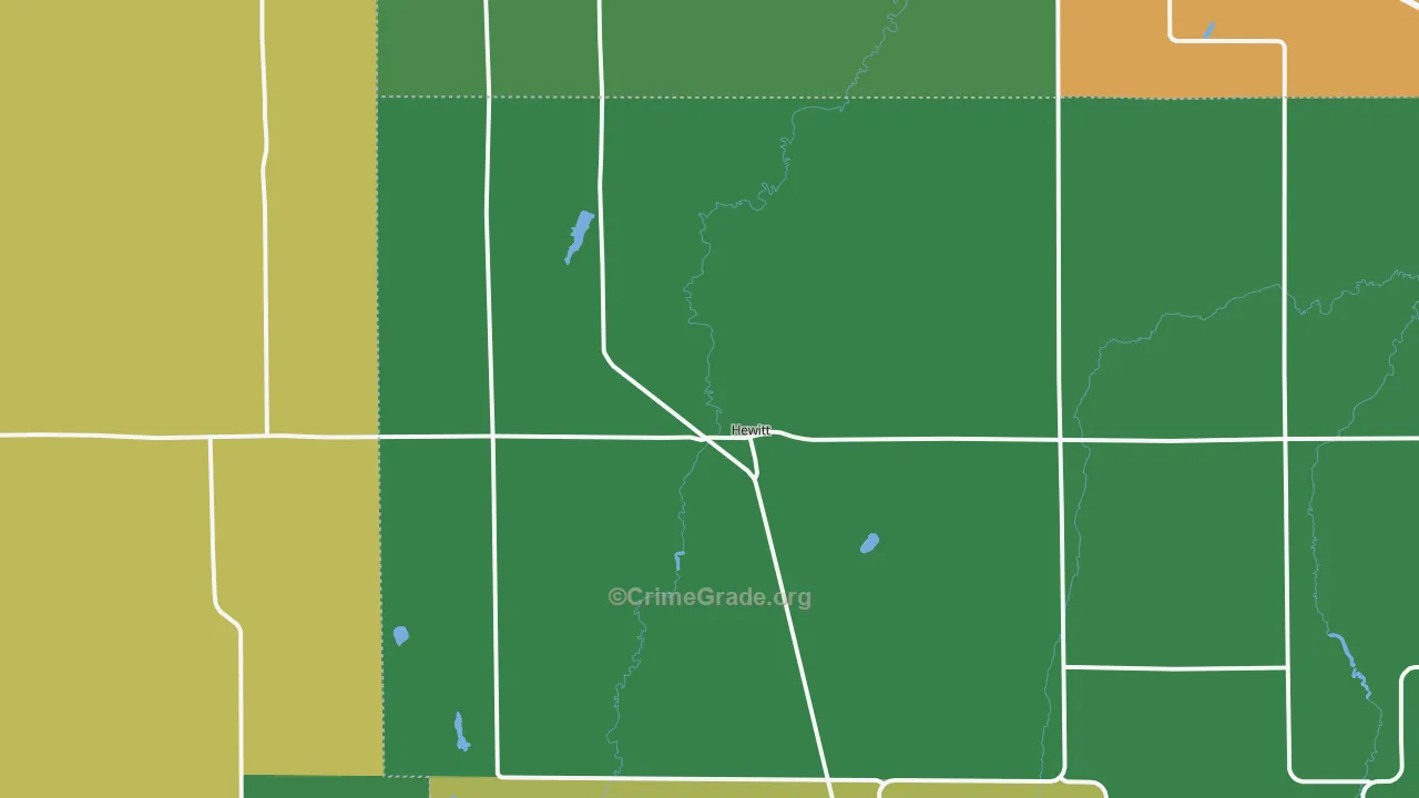 Hewitt, MN Map of Theft Rates