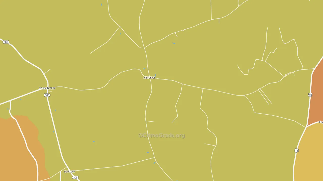 Hexlena, NC Map of Theft Rates