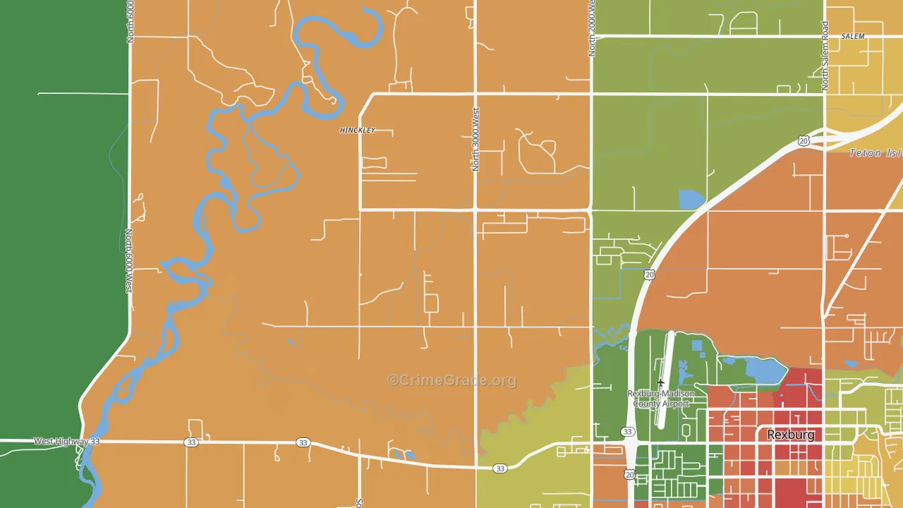 Hibbard, ID Map of Theft Rates