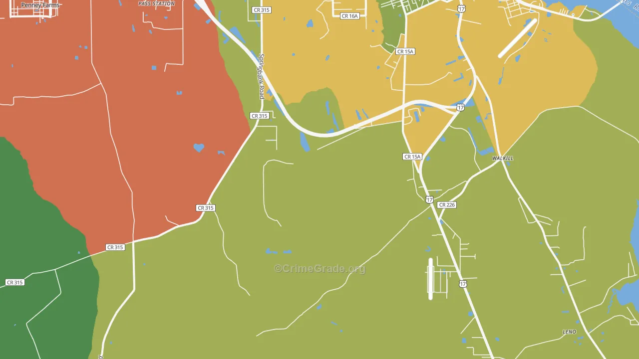 Hibernia, FL Map of Theft Rates