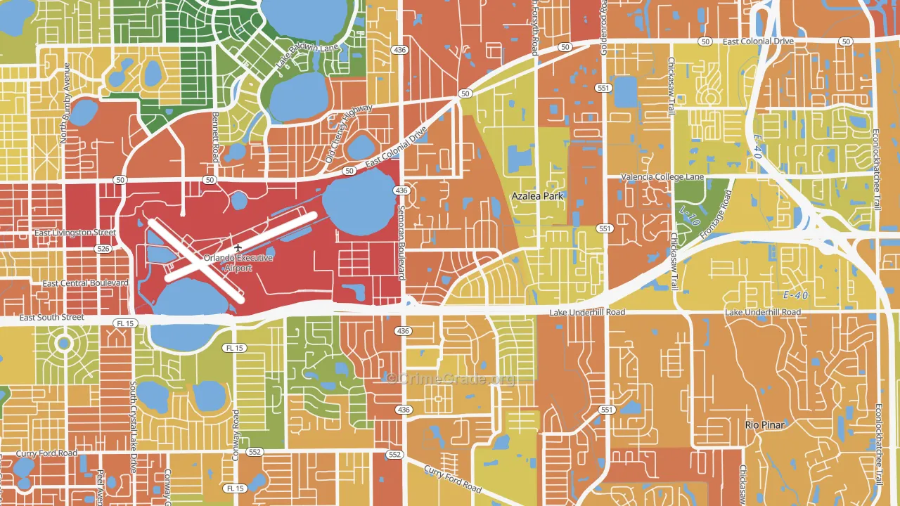 Hibiscus, Azalea Park, FL Map of Theft Rates