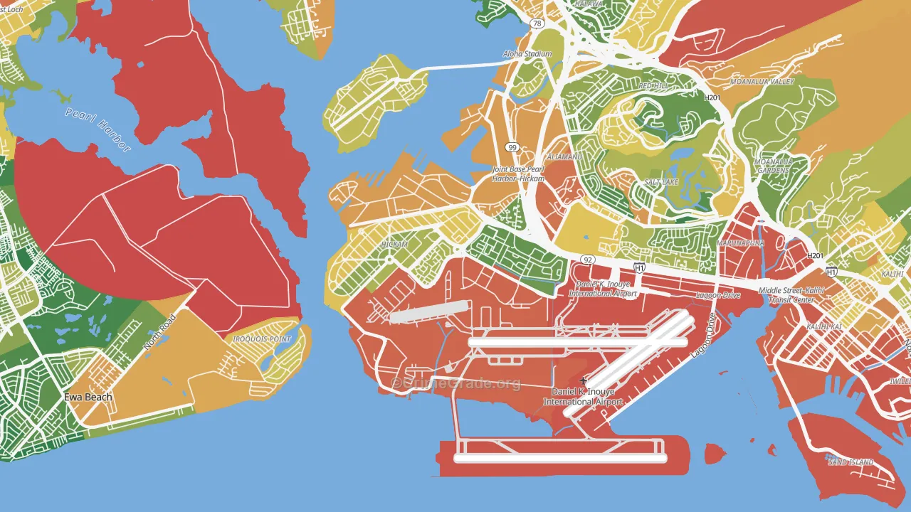 Hickam Housing, HI Map of Theft Rates