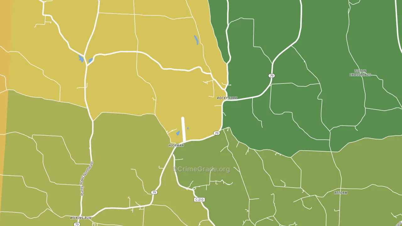 Hickman, OH Map of Theft Rates