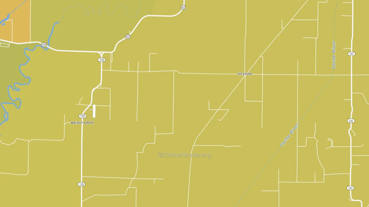 Hickoria, AR Map of Theft Rates