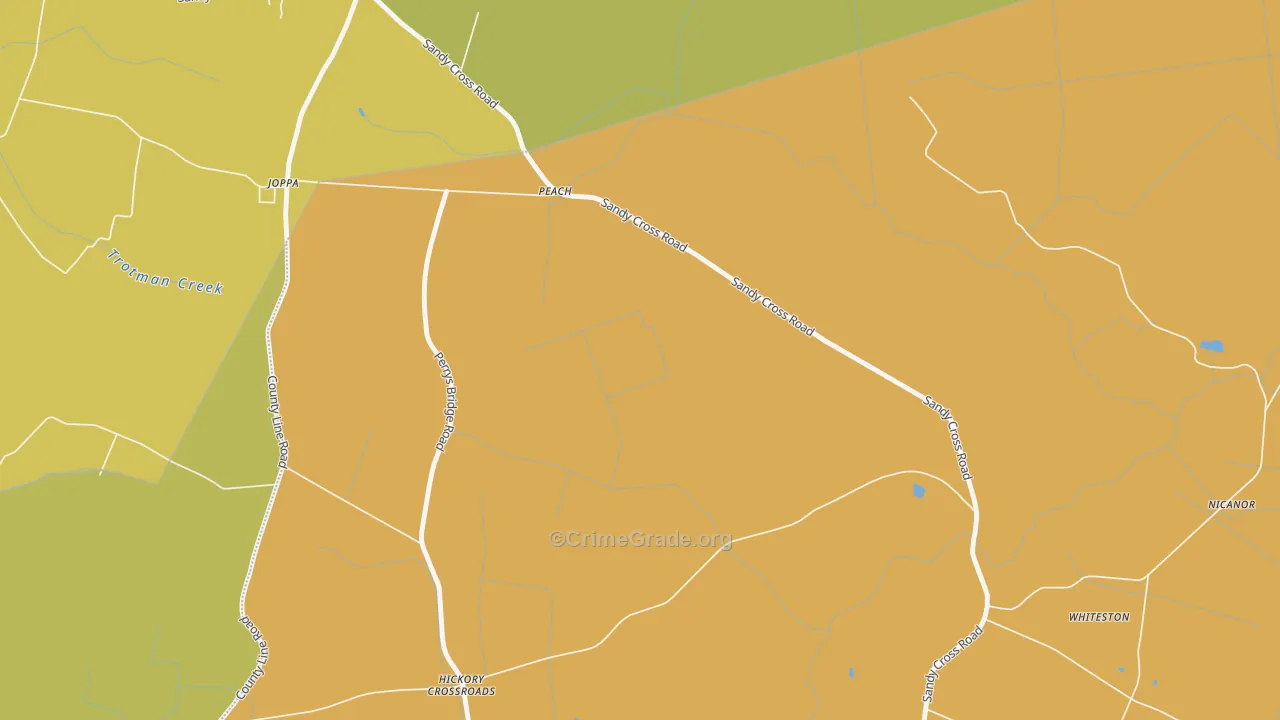 Hickory Crossroads, NC Map of Theft Rates