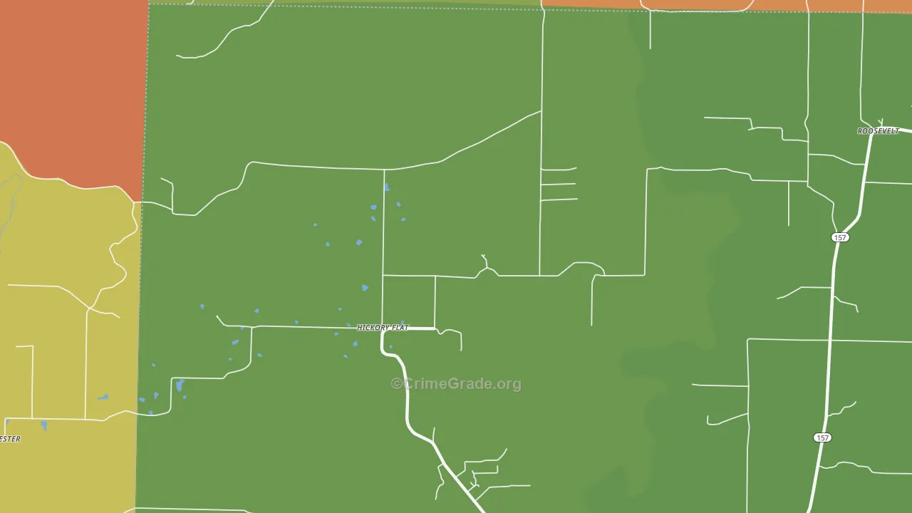 Hickory Flat, AR Map of Theft Rates