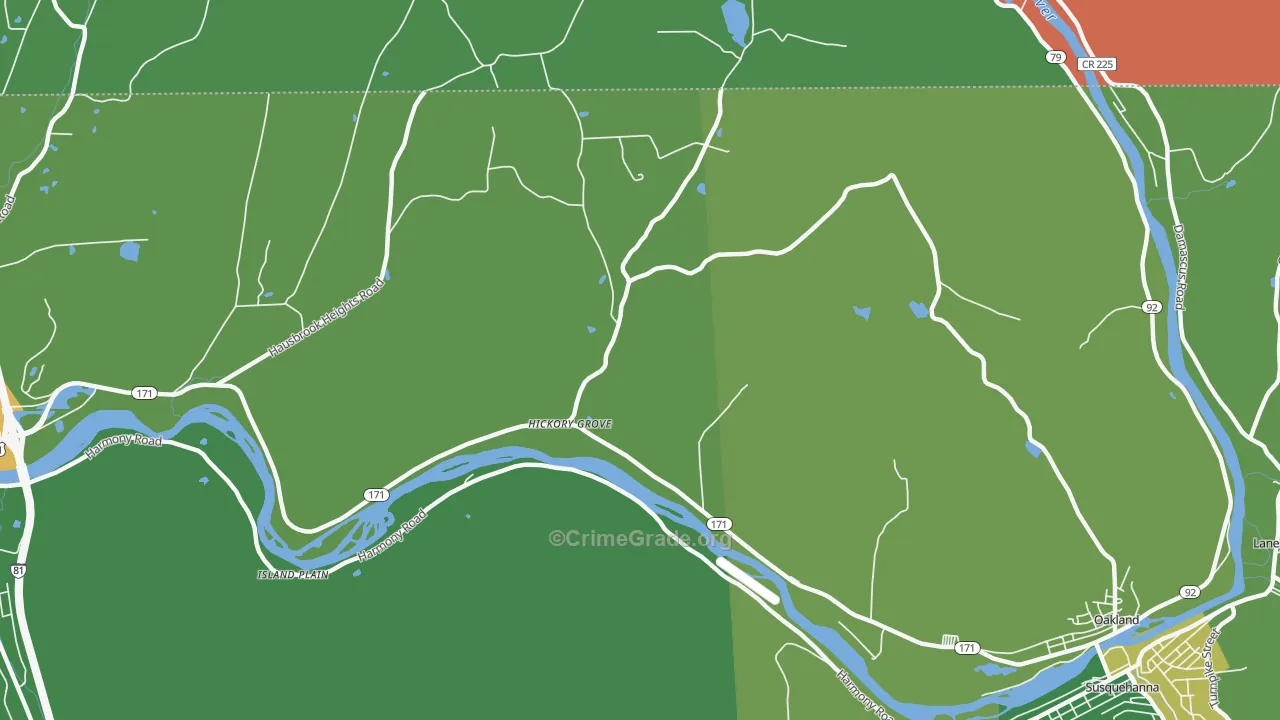 Hickory Grove, PA Map of Theft Rates