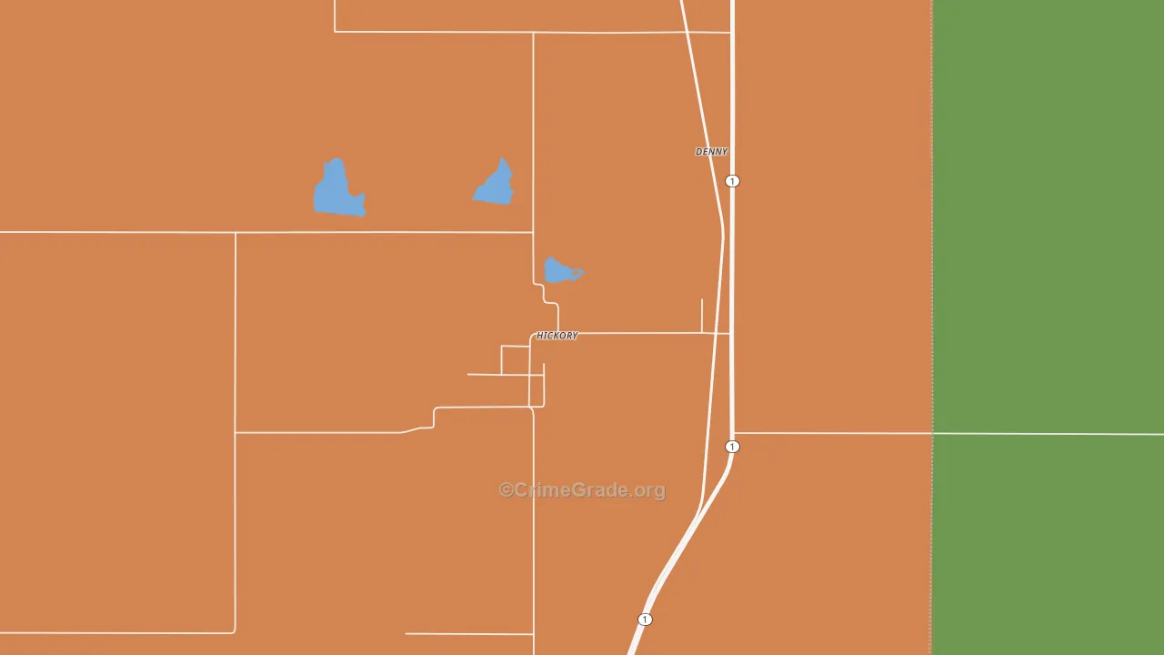 Hickory, OK Map of Theft Rates