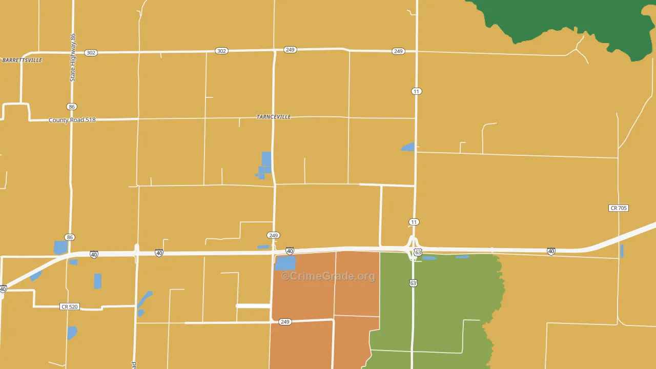 Hickory Plains, AR Map of Theft Rates