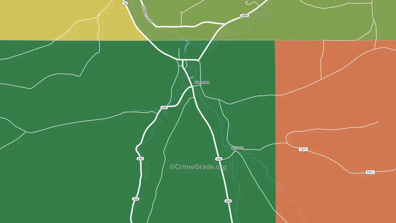 Hickox, PA Map of Theft Rates
