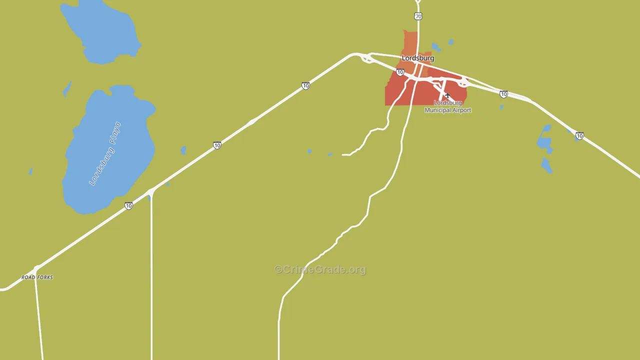 Hidalgo County, NM Map of Theft Rates