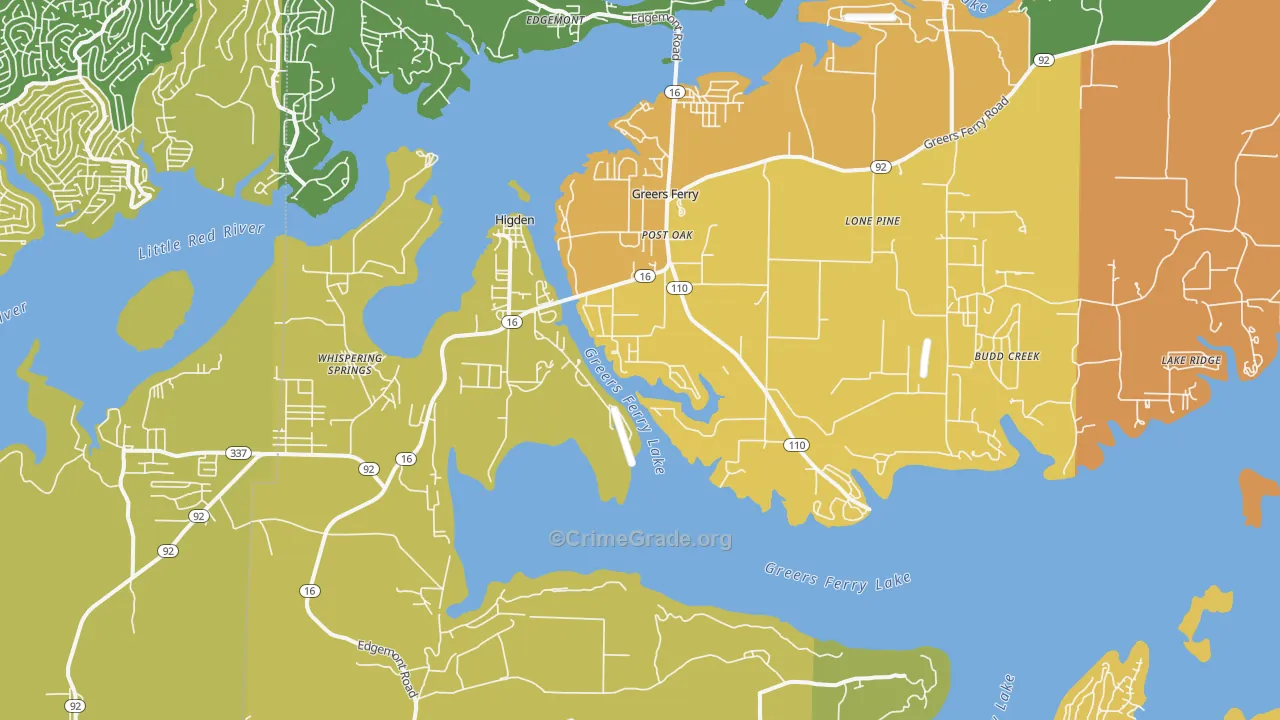 Higden, AR Map of Theft Rates