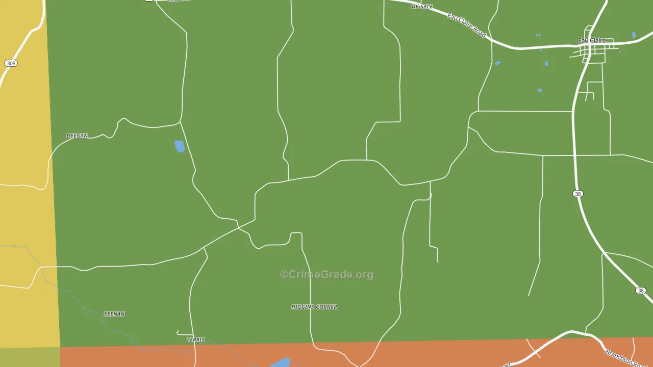 Higgins Corners, PA Map of Theft Rates