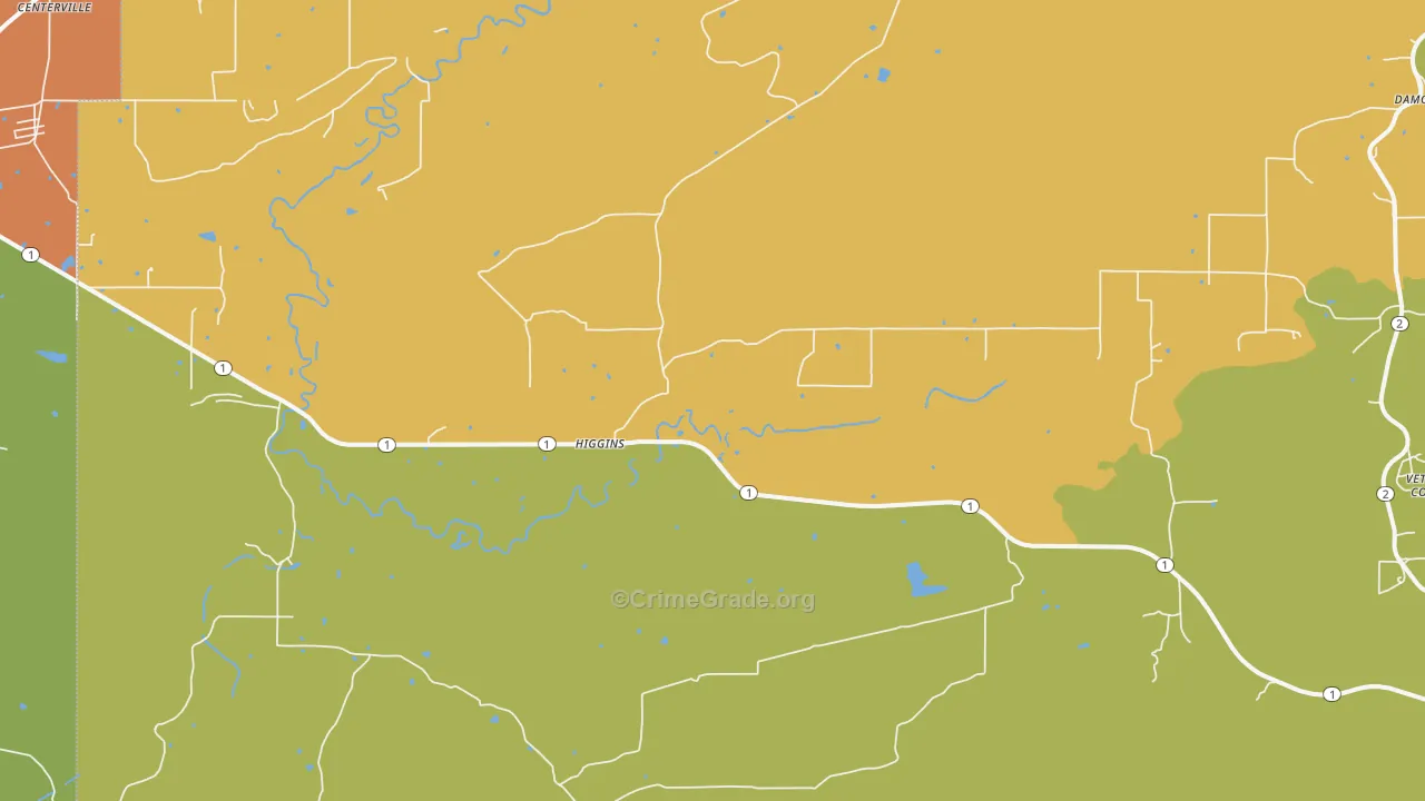 Higgins, OK Map of Theft Rates