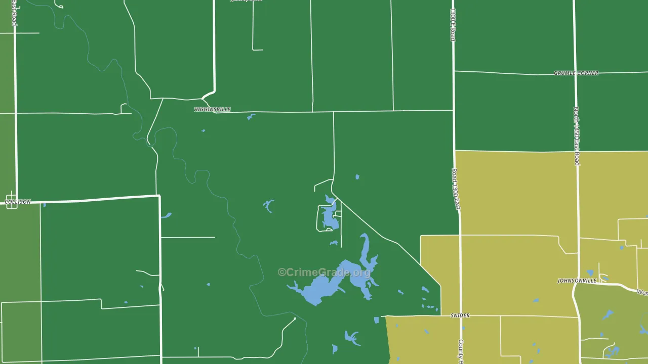 Higginsville, IL Map of Theft Rates