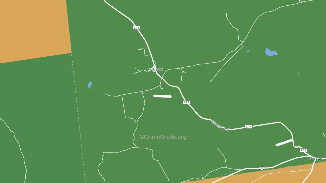 High Bank, NY Map of Theft Rates