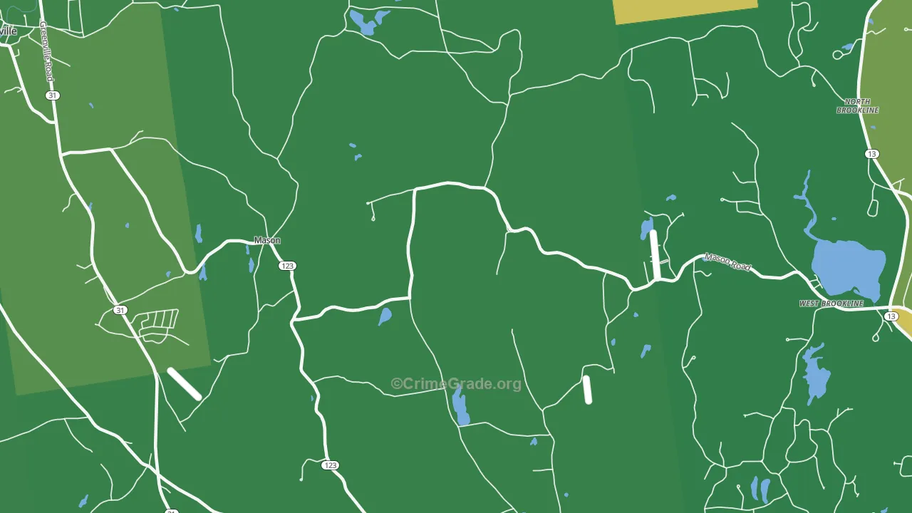High Bridge, NH Map of Theft Rates