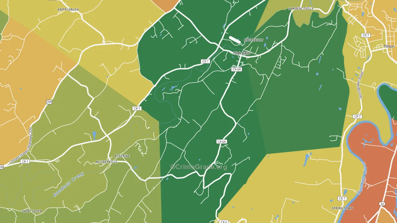 High Falls, NY Map of Theft Rates