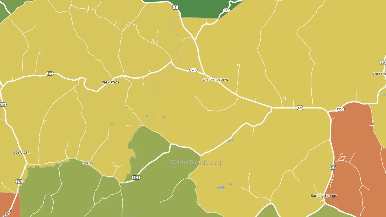 High Knob, KY Map of Theft Rates