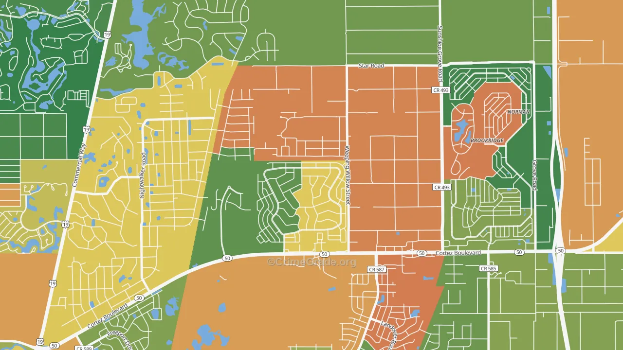 High Point, FL Map of Theft Rates