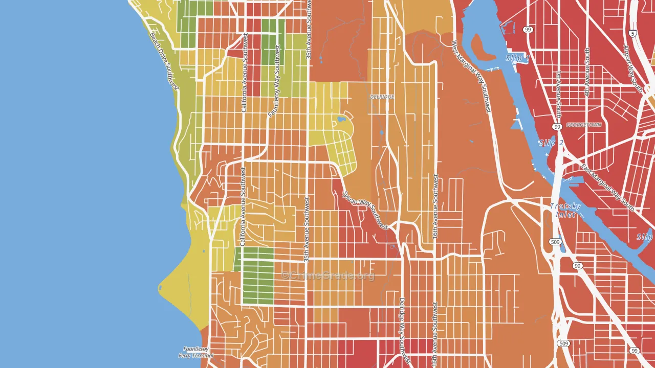 High Point, Seattle, WA Map of Theft Rates
