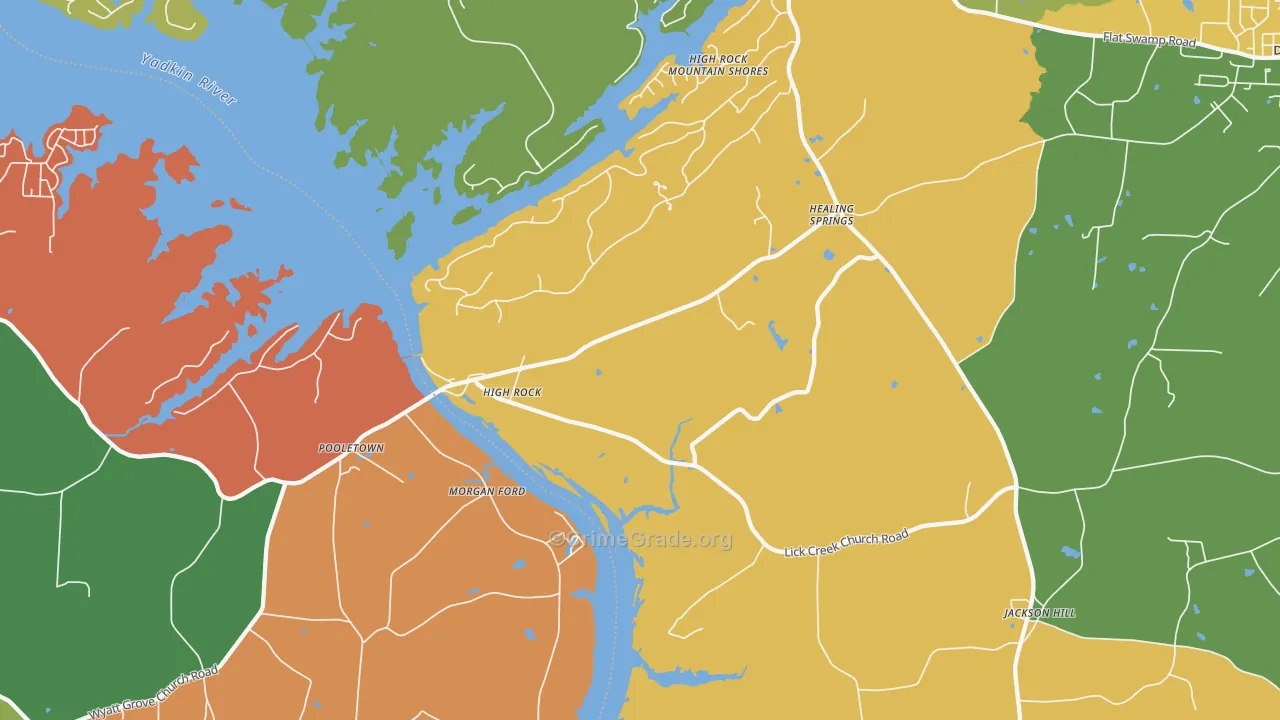 High Rock, NC Map of Theft Rates